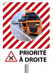 Miroir de sécurité avec message "Priorité à droite" 90° - France Collectivités