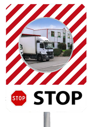 Miroir de sécurité avec message "Stop" 90° - France Collectivités