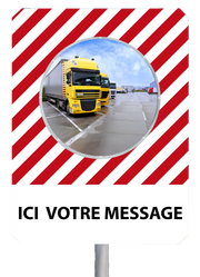 Miroir de sécurité avec message personnalisable 90° - France Collectivités