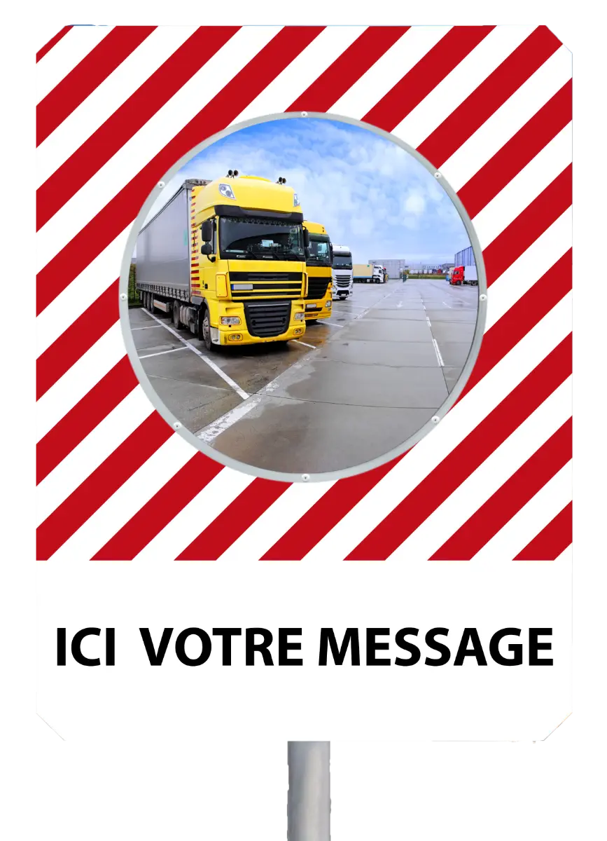 Miroir de sécurité avec message personnalisable 90° - France Collectivités