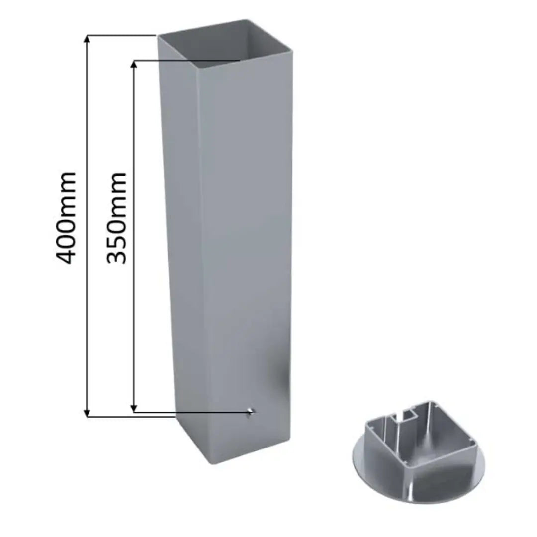 Lot de 4 fourreaux aluminium pour poteaux de 80x80mm france collectivités