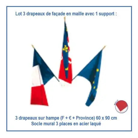Kit de drapeaux façade province france collectivités