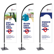 Kit Voile drapeau avec pied - Espace sans tabac france collectivités