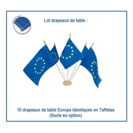 Lot drapeaux Union Européenne de table france collectivités