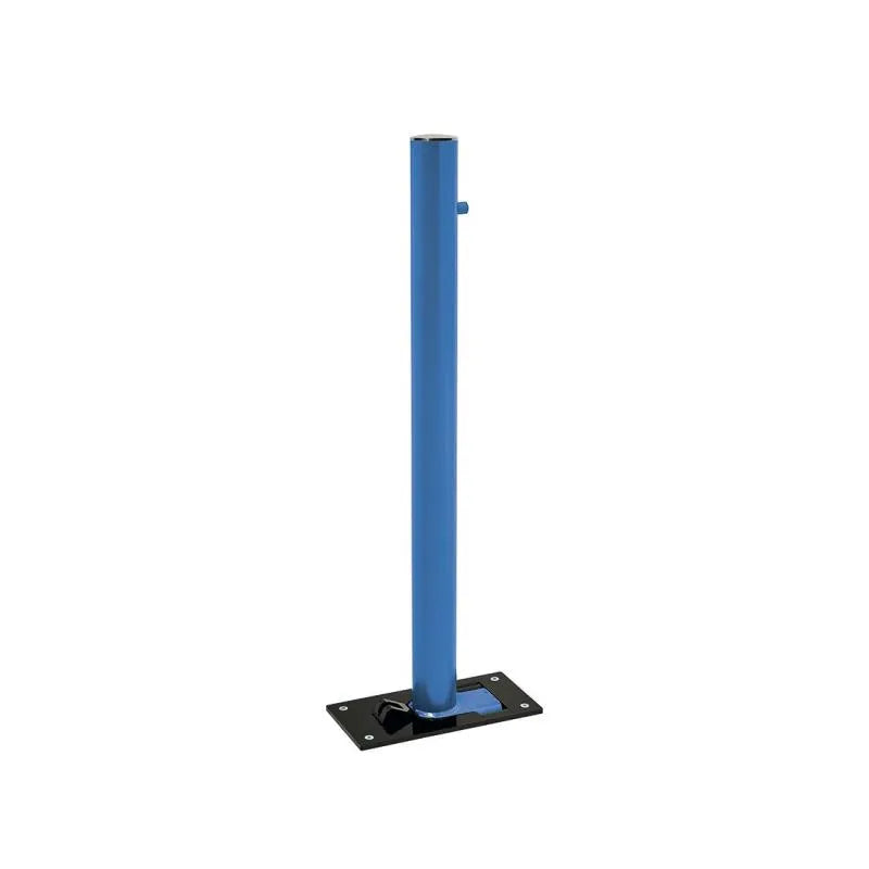 Potelet rabattable solibloc pommeau Inox brossé bleu