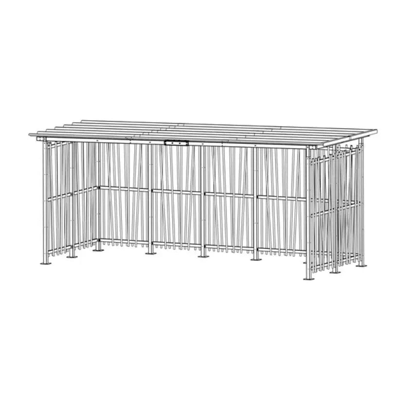 Abri vélo ouvert 5 x 2 m finition bambou Mottez