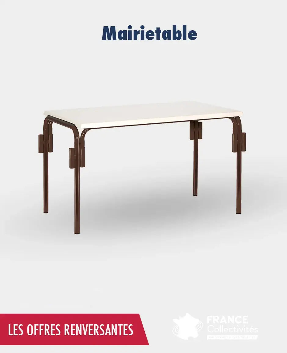 Promo 25 mairietables 120 x 80 cm + 1 chariot france collectivités