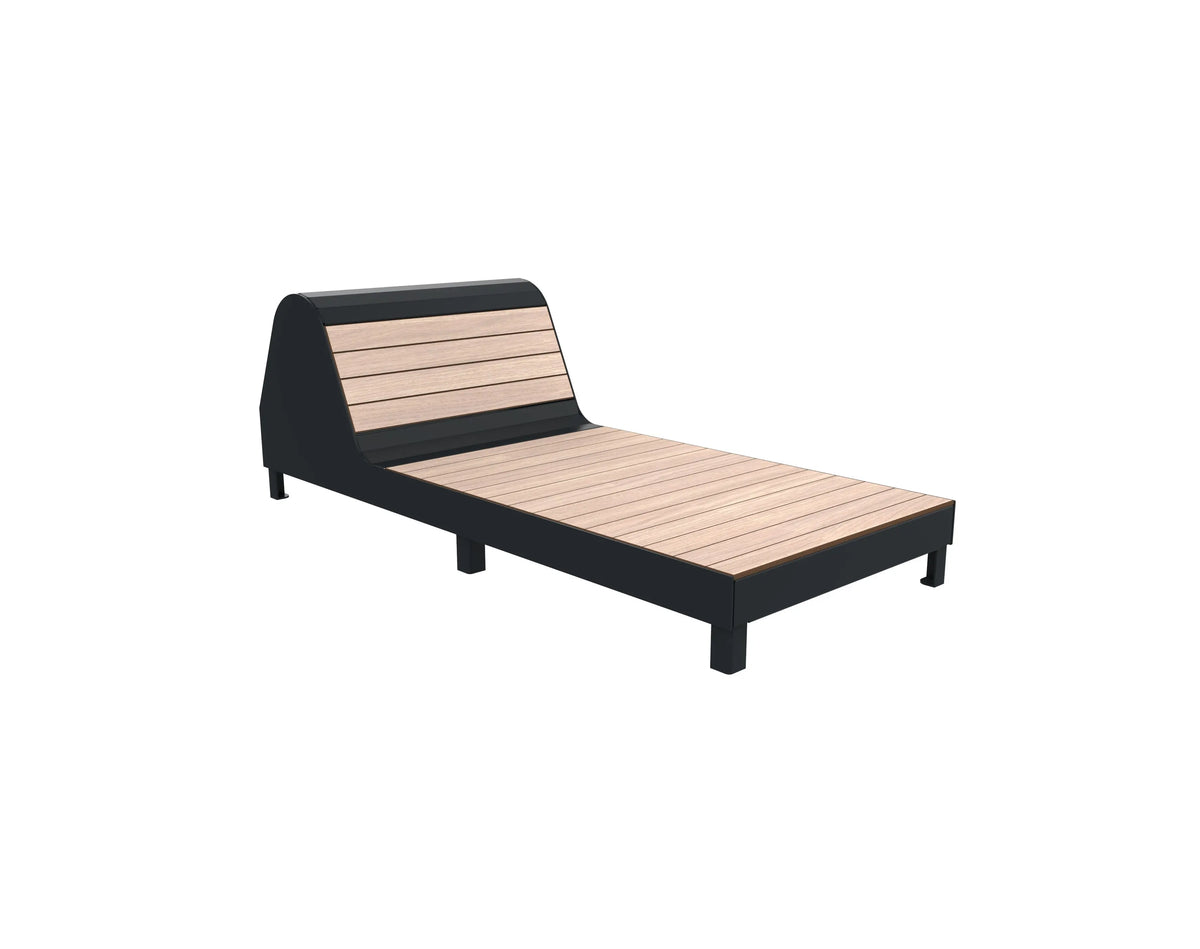 Méridienne Madrid 1 830 mm en compact HPL chêne clair