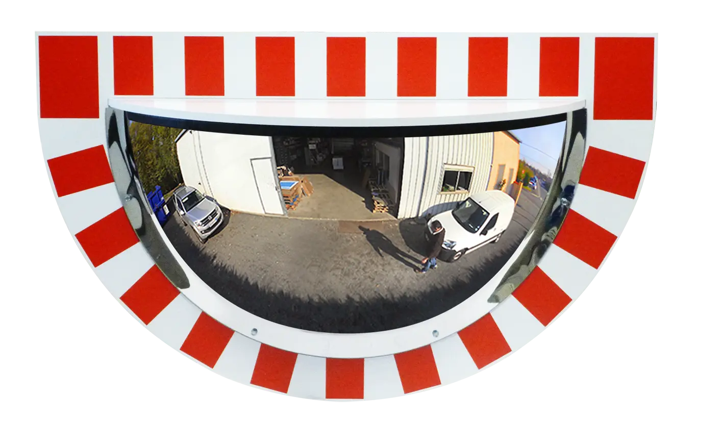 Demi-miroir de circulation industrie et voie privée 180° POLY+ - France Collectivités
