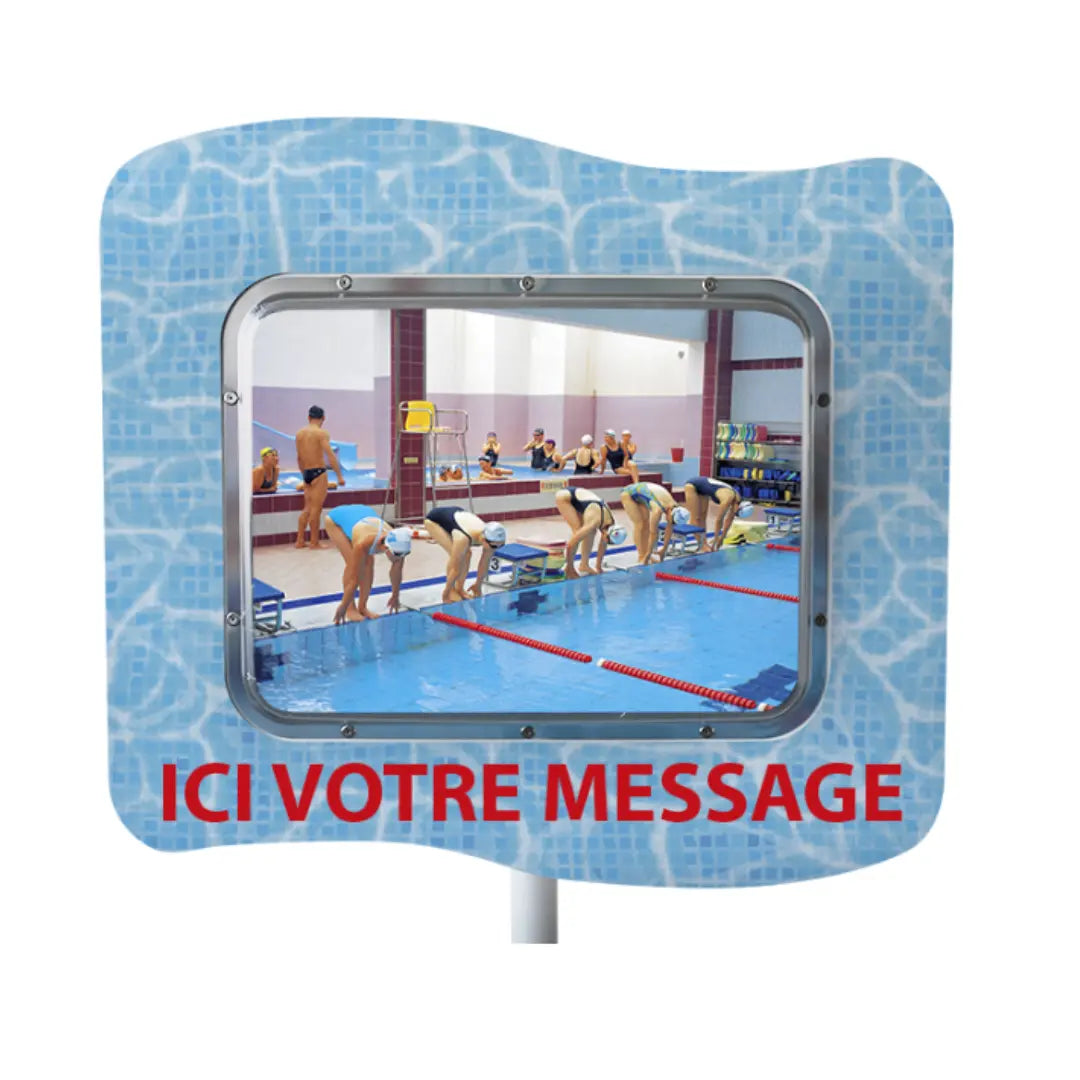 Miroir avec message 100% personnalisé - 600 x 800 mm - France Collectivités