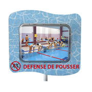 Miroir de surveillance aquatique / message "DEFENSE DE POUSSER" - 600 x 800 mm - France Collectivités