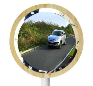 Miroir multi-usages en INOX POLI vision à 90°- Gamme JURA en bois - France Collectivités