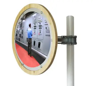Miroir multi-usages en INOX POLI vision à 90°- Gamme JURA en bois - France Collectivités