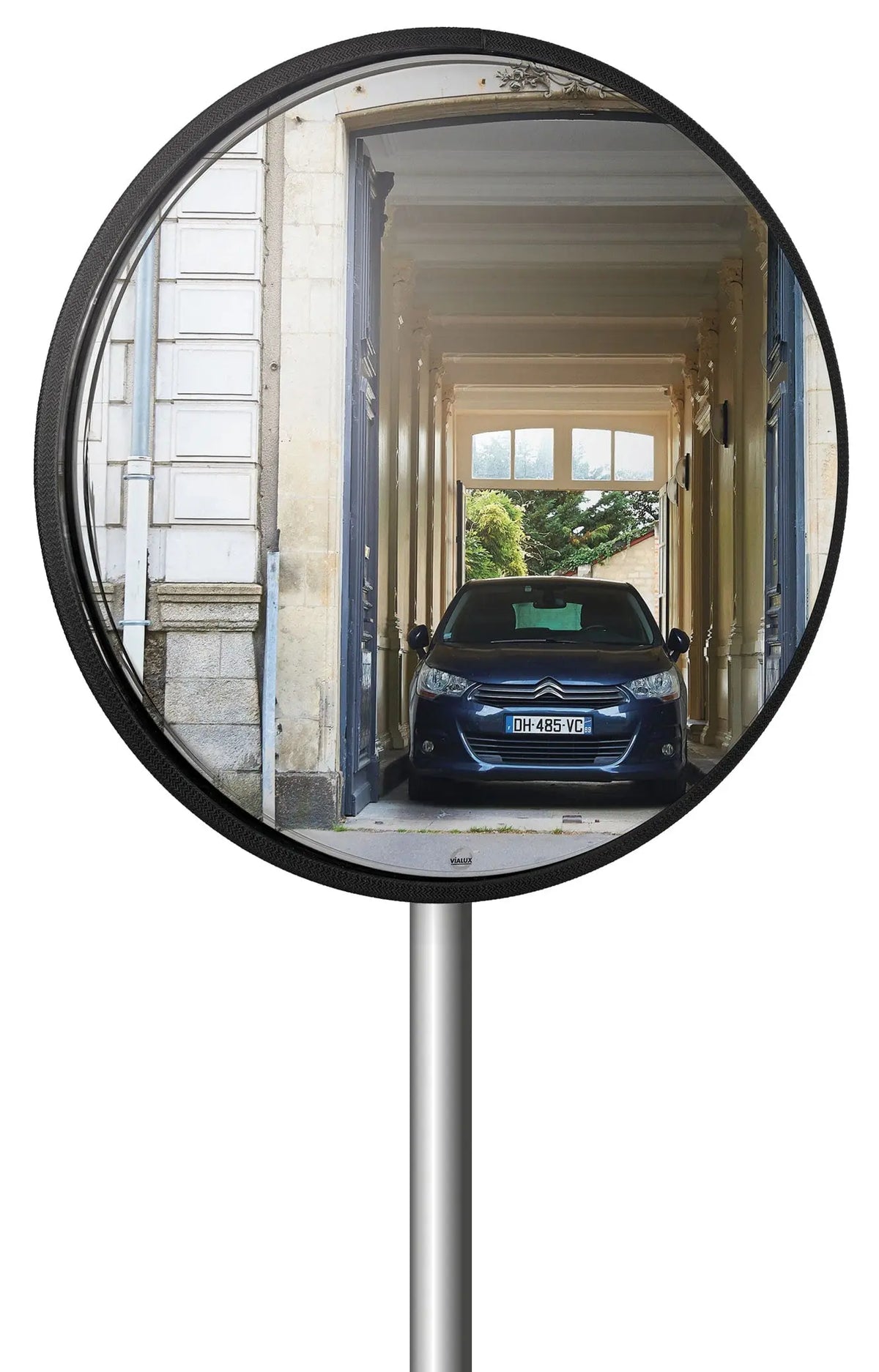 Version ronde Ø 600 mm du miroir inox antigivre pour voie privée