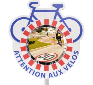 Miroir pour pistes cyclables sur cadre - Gamme Citymir - Diamètre 400 mm sur cadre PVC - France Collectivités