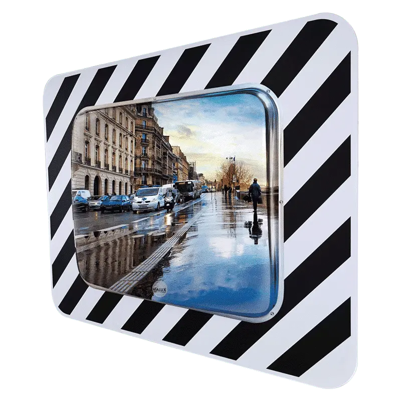 Miroir de rue inox rectangulaire 600 x 400 mm pour carrefour en agglomération, Procity