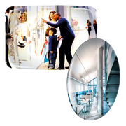 Miroir de surveillance intérieur petit format en Polymir® incassable, vision 90°