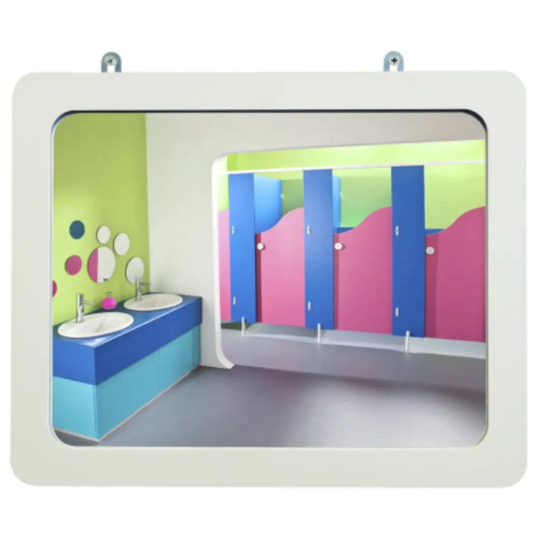Miroirs sanitaires incassables cadre PVC blanc - France Collectivités