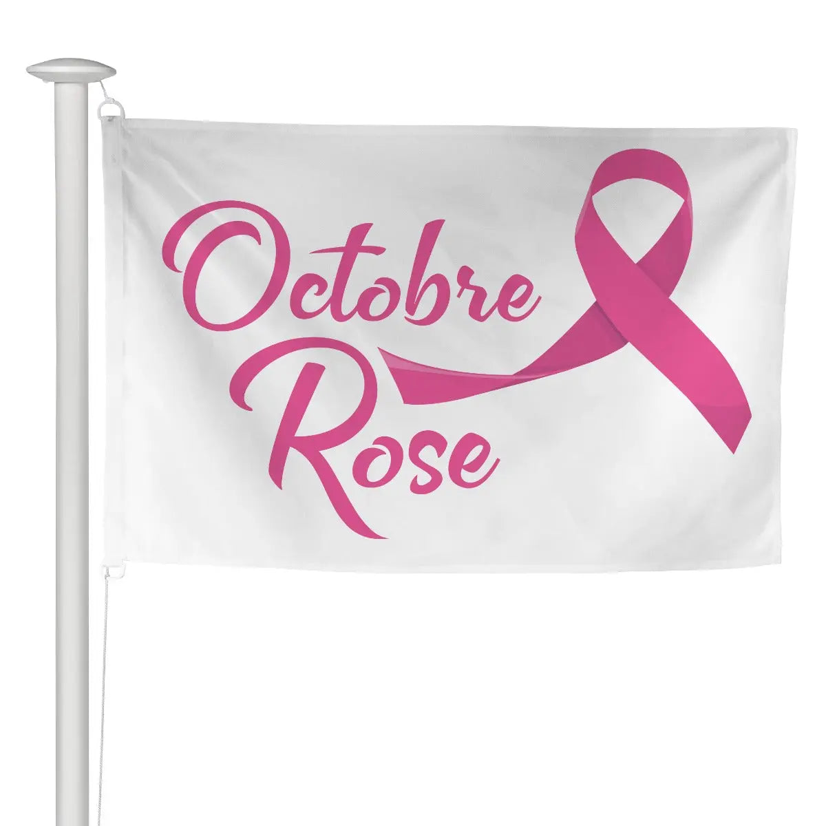 Pavillon à hisser sur mât Octobre Rose france collectivités