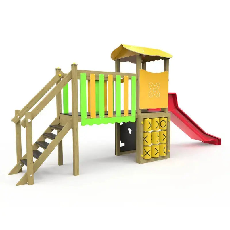 Strucure de jeu pour enfants en bois multi-activités
