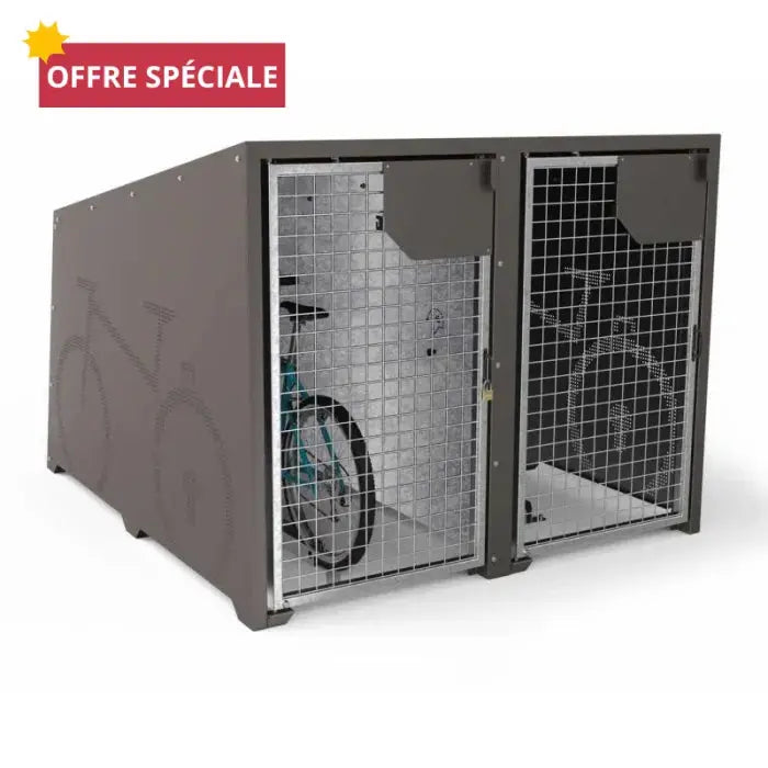 Box Berlin pour 4 vélos (module initial + complémentaire + 2 paires de rail) france collectivités