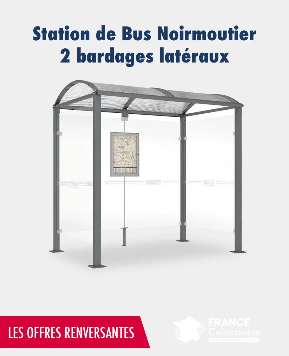 Promo station bus Noirmoutier avec 2 bardages latéraux france collectivités