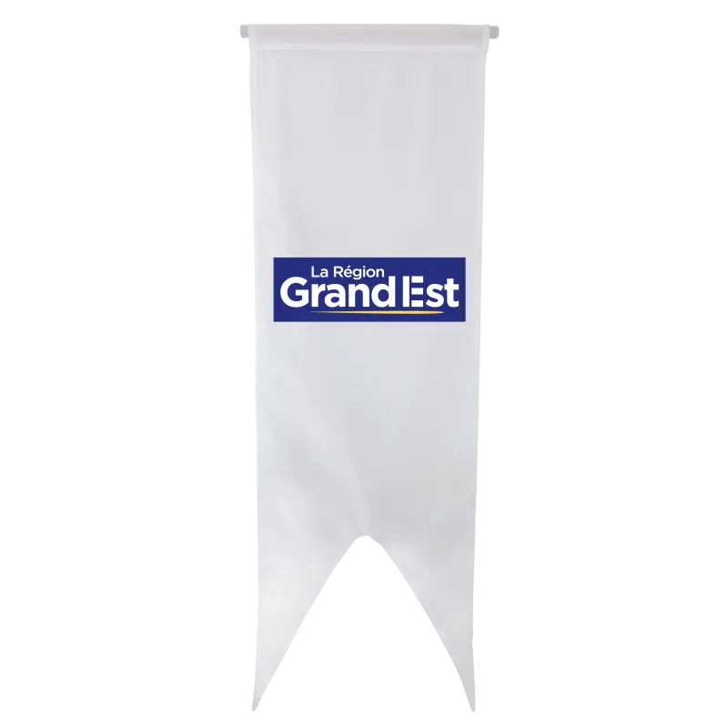 Oriflamme région Grand Est, découpe queue de pie