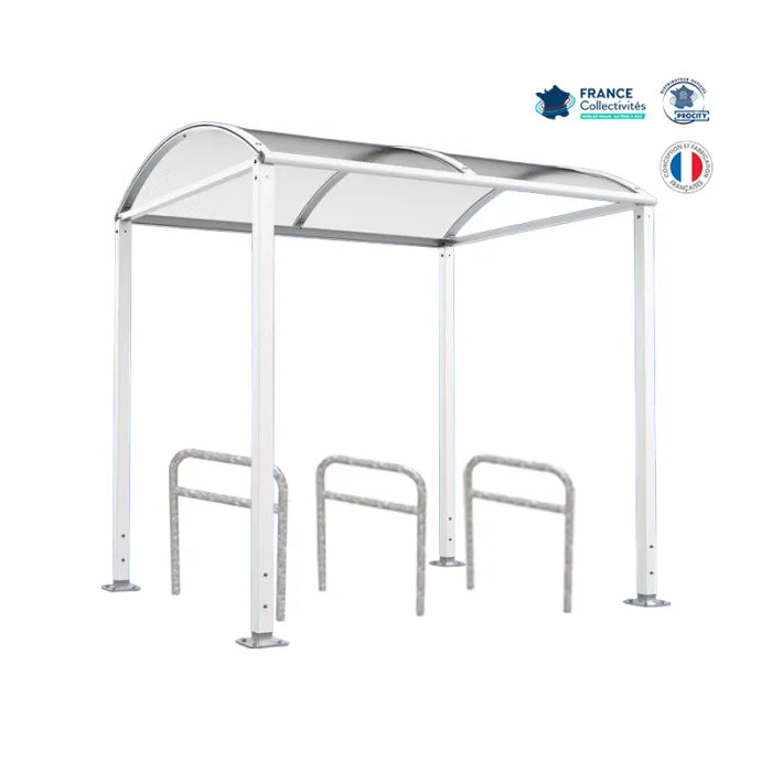 Pack abri vélos Voûte + appuis au choix - 6 places