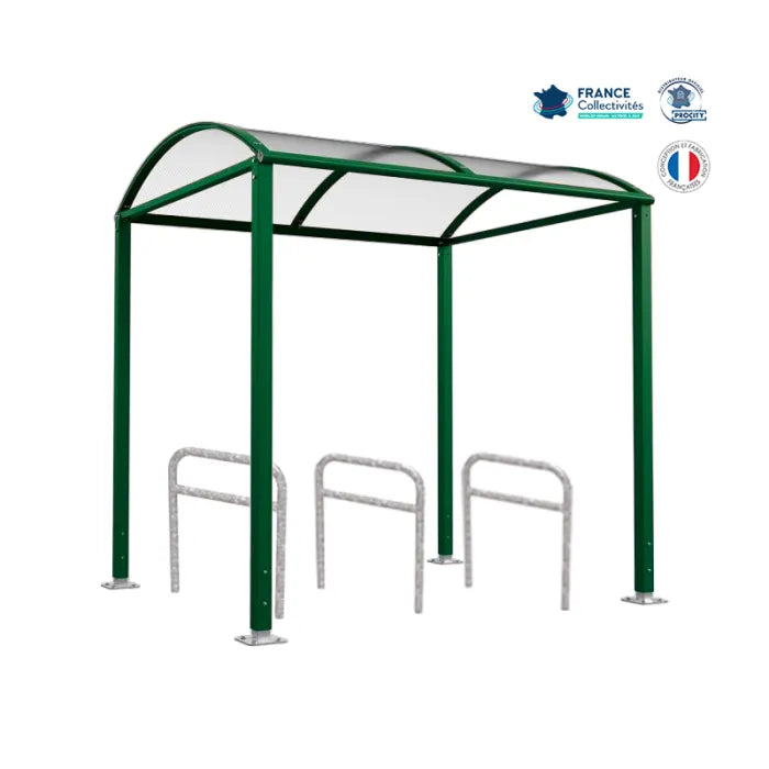 Pack abri vélos Voûte + appuis au choix - 6 places