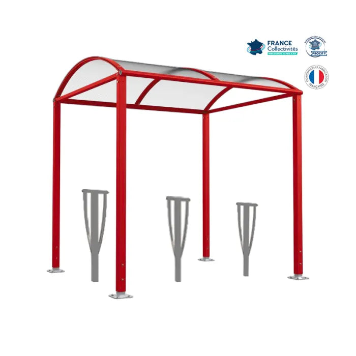 Pack abri vélos Voûte + appuis au choix - 6 places