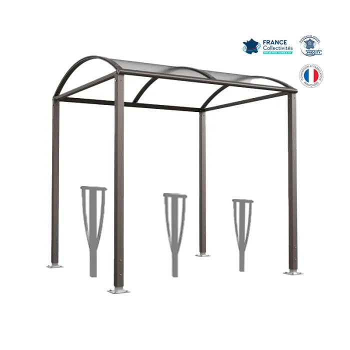 Pack abri vélos Voûte + appuis au choix - 6 places