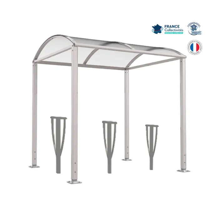 Pack abri vélos Voûte + appuis au choix - 6 places