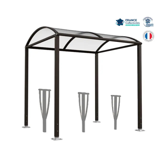 Pack abri vélos Voûte + appuis au choix - 6 places