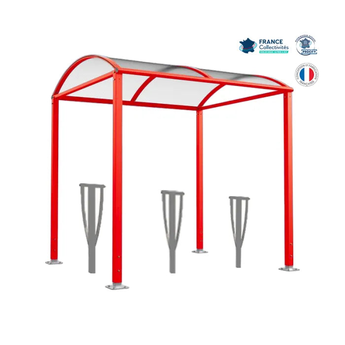 Pack abri vélos Voûte + appuis au choix - 6 places