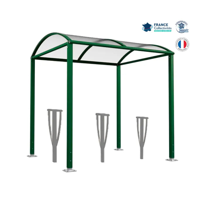 Pack abri vélos Voûte + appuis au choix - 6 places