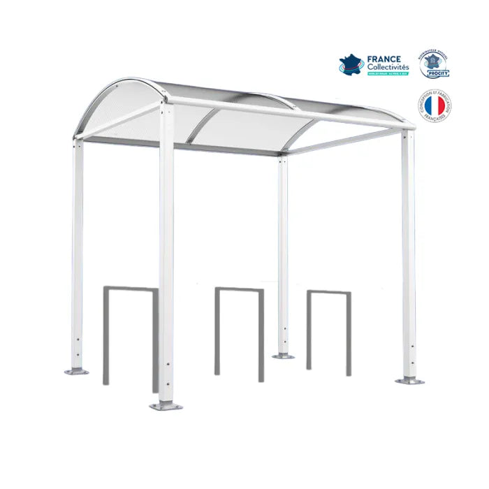 Pack abri vélos Voûte + appuis au choix - 6 places