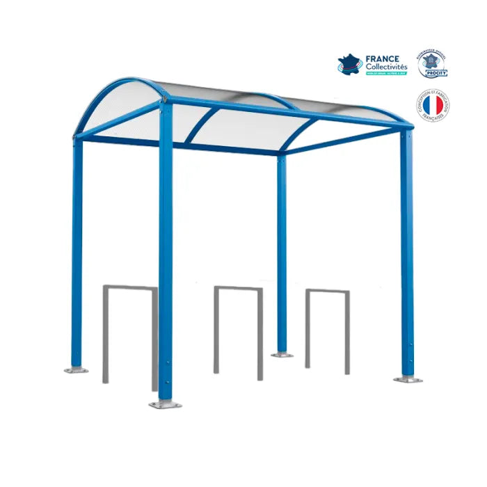 Pack abri vélos Voûte + appuis au choix - 6 places