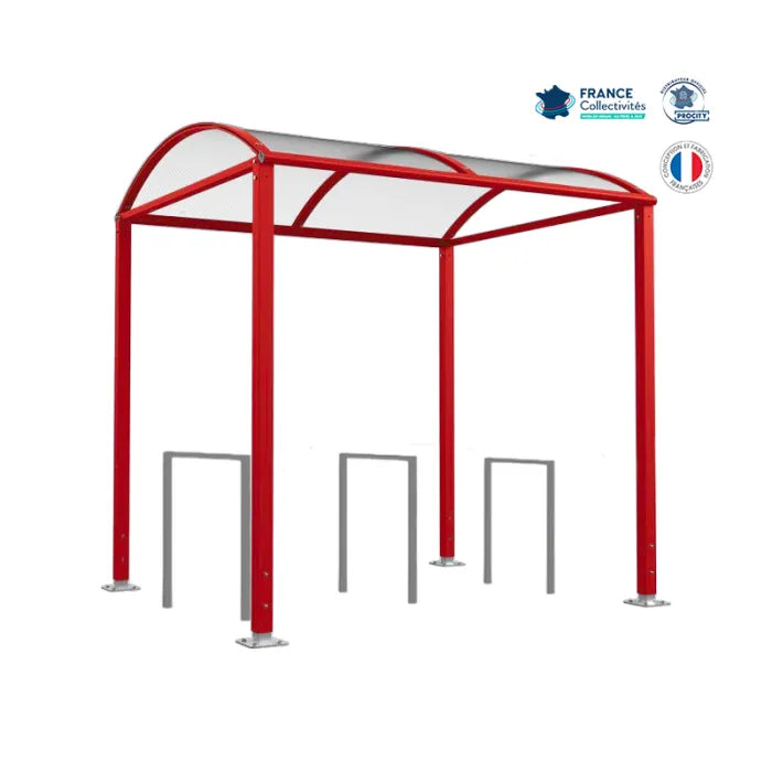 Pack abri vélos Voûte + appuis au choix - 6 places