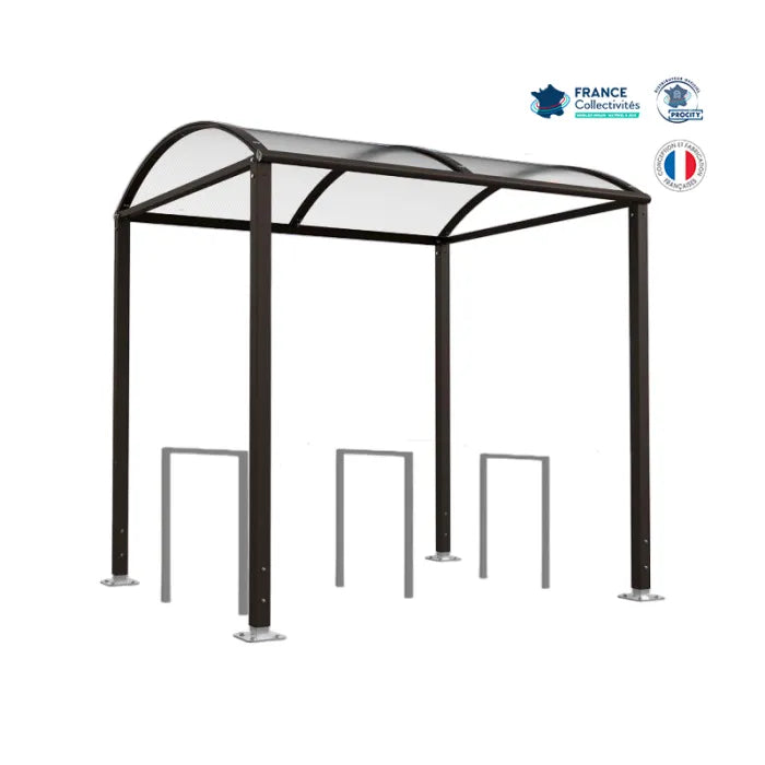 Pack abri vélos Voûte + appuis au choix - 6 places