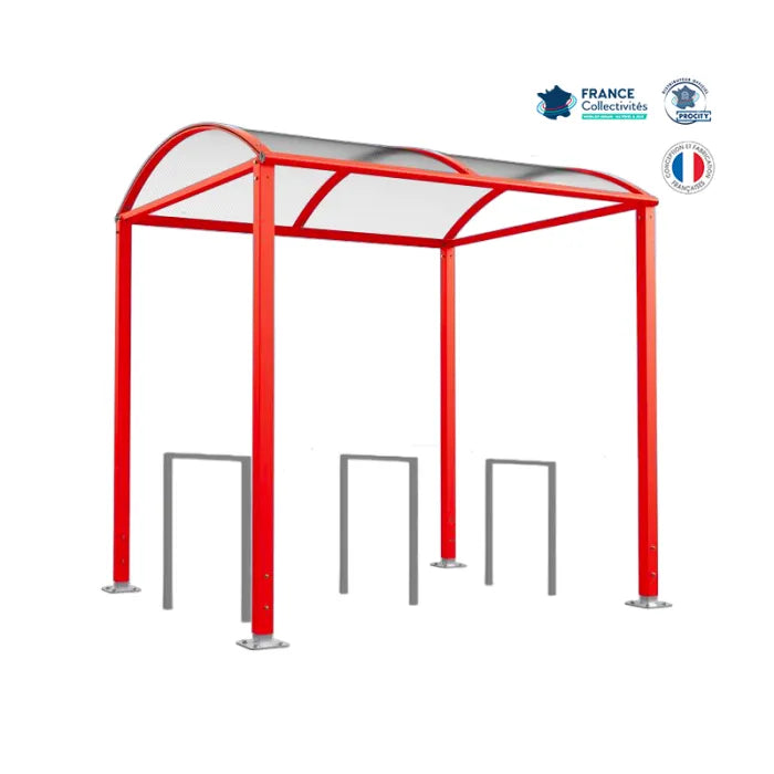 Pack abri vélos Voûte + appuis au choix - 6 places