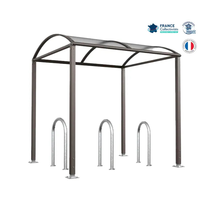 Pack abri vélos Voûte + appuis au choix - 6 places