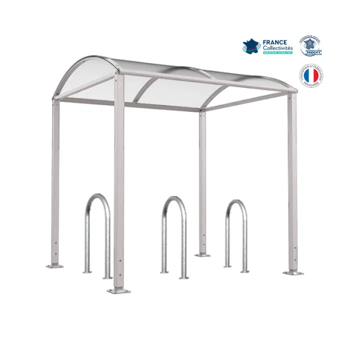 Pack abri vélos Voûte + appuis au choix - 6 places