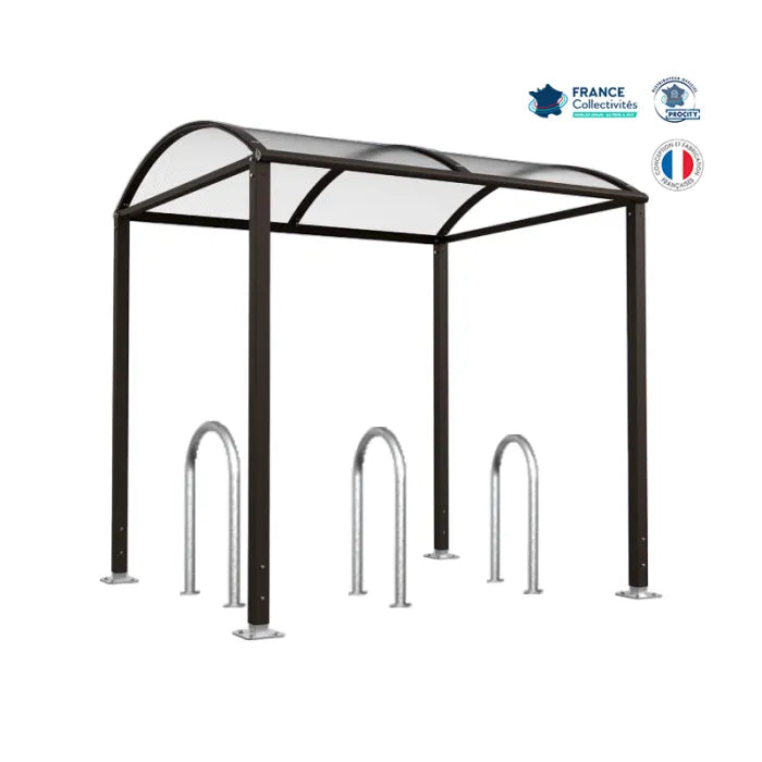 Pack abri vélos Voûte + appuis au choix - 6 places