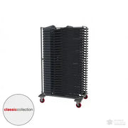Pack chariot Norman chargé de 27 chaises pliantes plastique gris foncé, prêt à rouler – France Collectivités