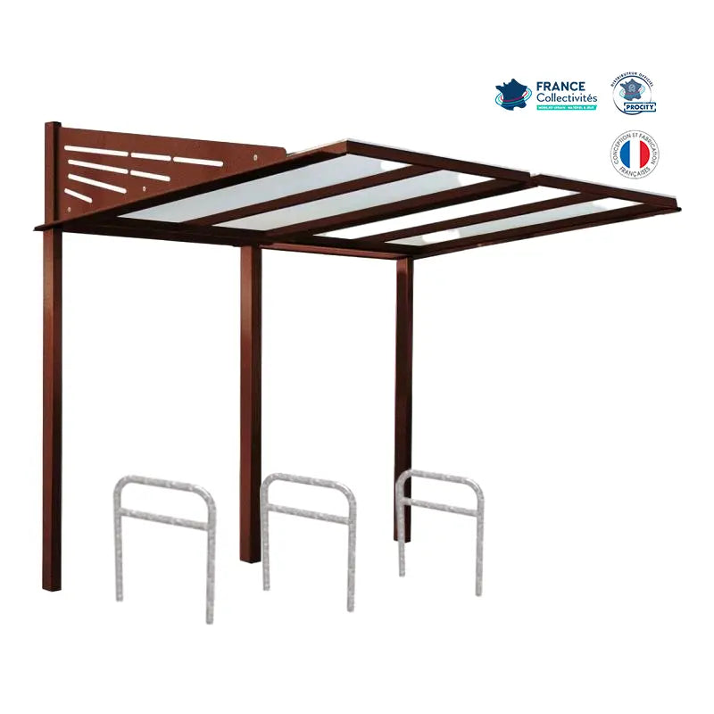 Pack abri vélos Conviviale + appuis au choix - 6 places Procity
