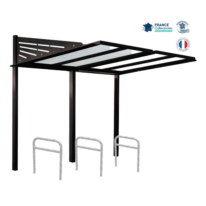 Pack abri vélos Conviviale + appuis au choix - 6 places Procity
