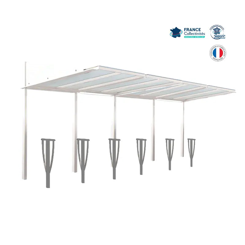 Pack abri vélos Conviviale + appuis au choix - 12 places Procity
