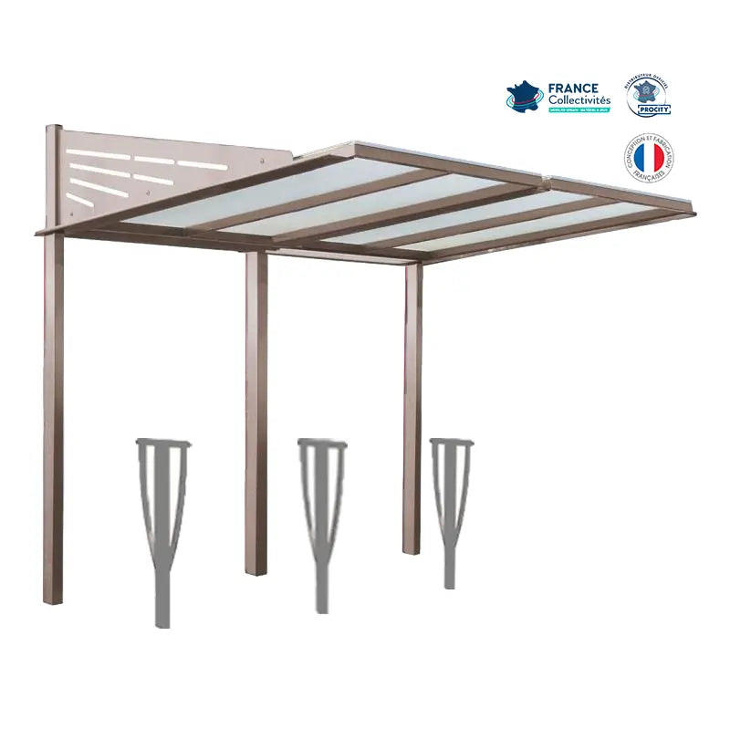 Pack abri vélos Conviviale + appuis au choix - 6 places Procity