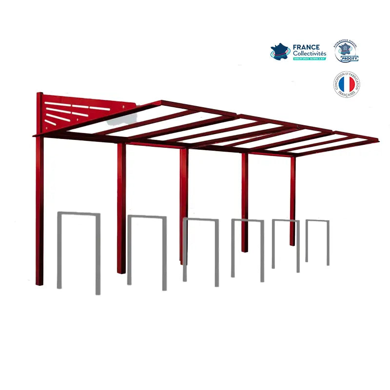 Pack abri vélos Conviviale + appuis au choix - 12 places Procity