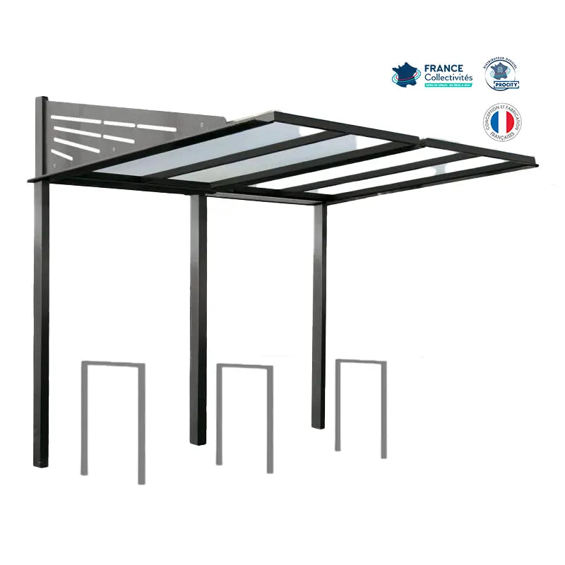 Pack abri vélos Conviviale + appuis au choix - 6 places Procity